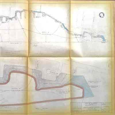Map of lagoons and temporary Channels, South Shore, 1957