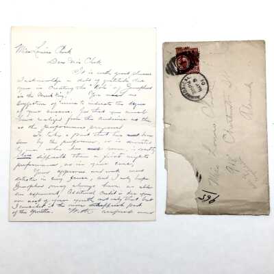 Note in envelope from Charles H. McCurrie to Louise Clark, 1901