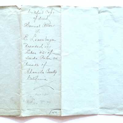 Certified Copy of Deed for 2246 San Antonio Ave, 1890