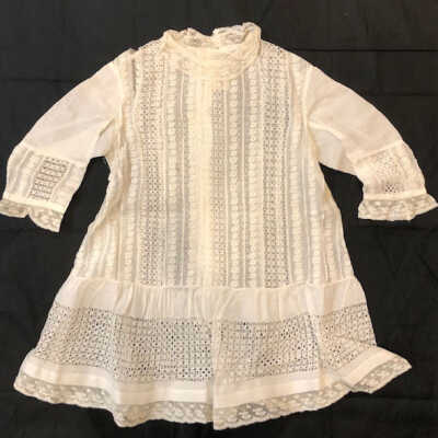 White cotton embroidered baby dress, between 1875 and 1900