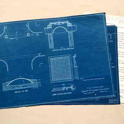 Blueprint drawings 'Standard Corrugated Iron Culverts', 1915