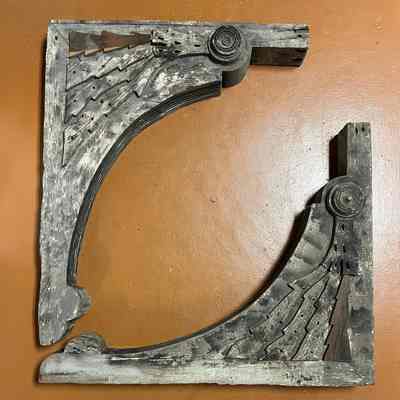 Brackets salvaged after fire at 1807 Santa Clara, c.1891