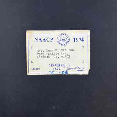 NAACP membership card of Emma Clinton, 1975