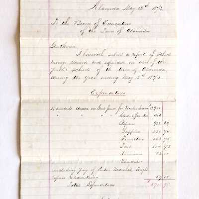 Report about expenses of operating the public schools, 1873