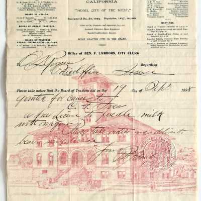 5 peddlers permits, 1898
