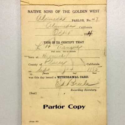 Booklet of forms for withdrawal of members, NSGW, 1924