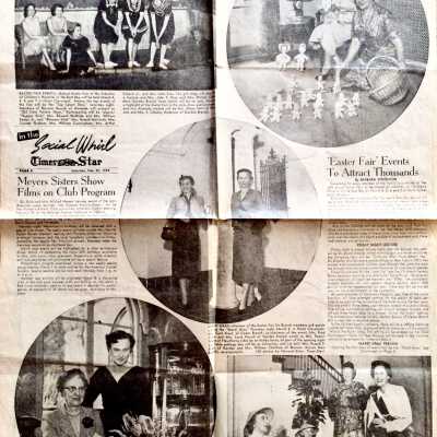 Clipping 'Social Whirl' section of Times Star, 1954