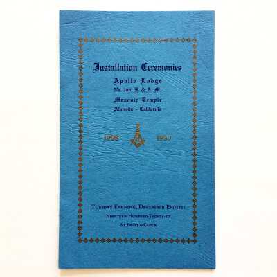 Program Installation of Officers for 1937, Apollo Lodge 396 (Masons), 1936