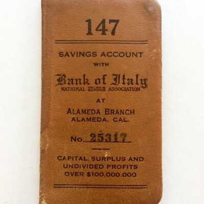 Bank of Italy Bank Book of Hattie and Roberta McDonell, 1931-1949