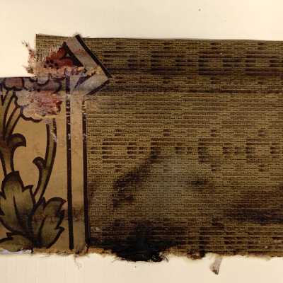 Wallpaper sample maid's staircase, 1807 Santa Clara Ave, c. 1912-1915