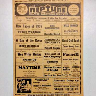 Theatre Program Neptune Theater, October 1937