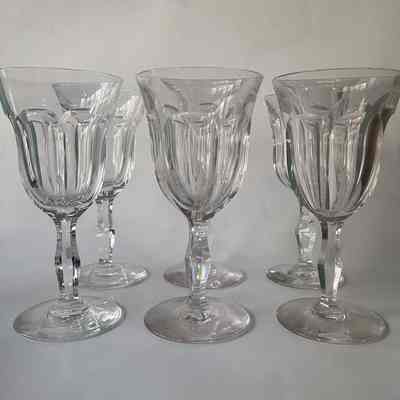 Crystal cut glass goblets from the Blake-Dyer residence