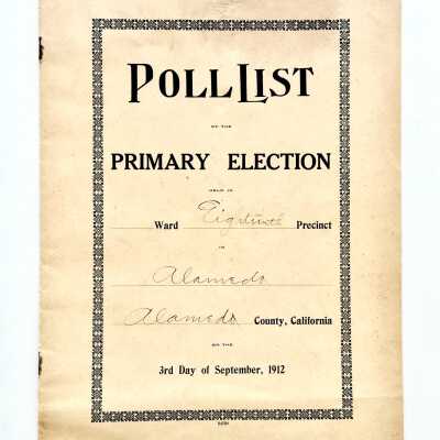Poll List Primary Election, September 1912