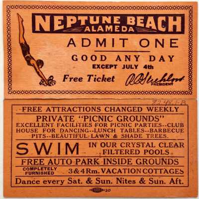 Neptune Beach Tickets, c. 1930s