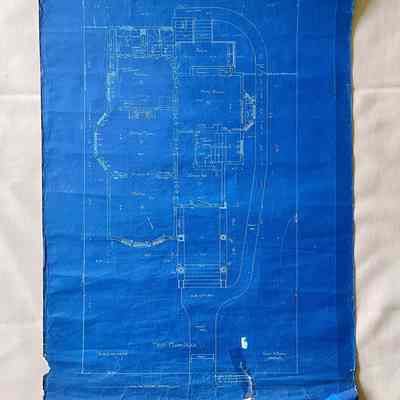 Blueprint copy of first floor plan of 2021 Alameda Ave, Henry H. Meyers architect, 1897