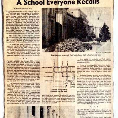 Newspaper Clipping 'A School everyone recalls', c. 1980s