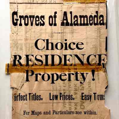 Real Estate Flyer 'Groves of Alameda' regarding Oak Park Tract, 1877