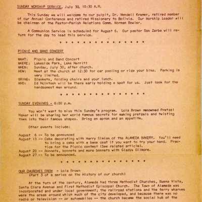 'The Towers' issued by Twin Towers United Methodist Church, 1978