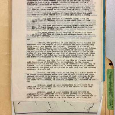 Folder 'Acquisition of Property, Krusi Park', c. 1937