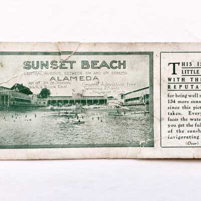 Sunset Beach Advertising Card, c. 1912
