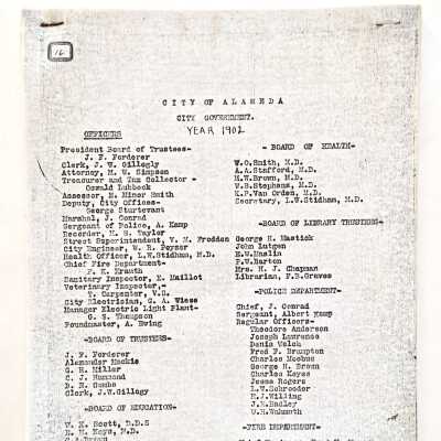 Photocopy of documents from 1902 cornerstone box, 1956