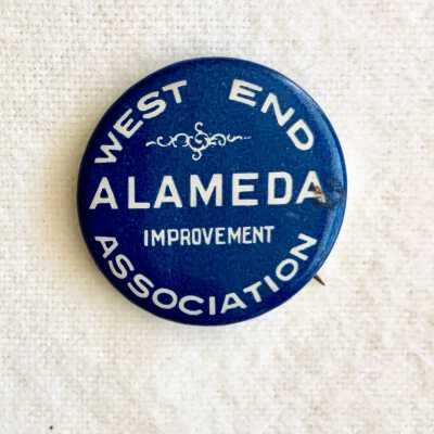 Lapel button West End Improvement Association, Ca. 1900