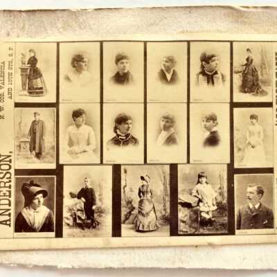 Photo business card for Hugh Anderson's Photographer's Studio, c. 1880s