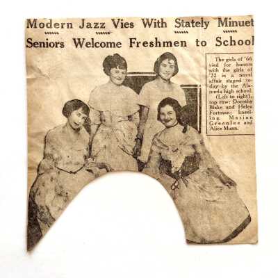 Clipping about student performances at Alameda High School, 1922