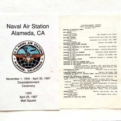 Program disestablishment ceremonies for Naval Air Station, Alameda, 1997