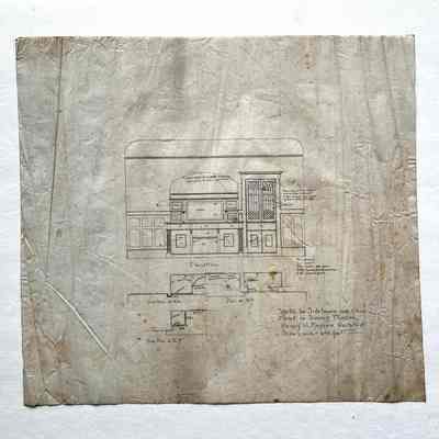 Plan of dining room with original furnishings, 2021 Alameda Ave, 1897