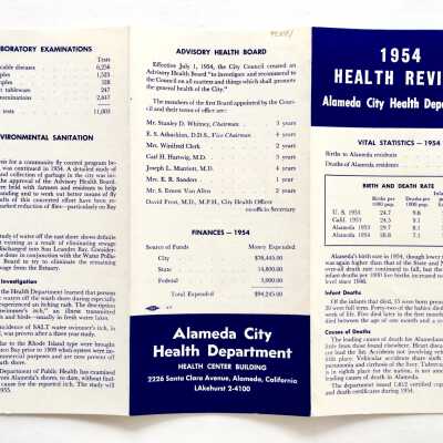 'Health Review', City Health Department statistics pamphlet, 1954