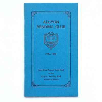 Booklet of the Alcyon Reading Club meetings, 1949-1950
