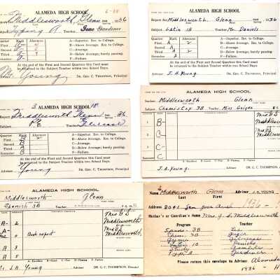 Report Cards Alameda High School, Spring session 1936