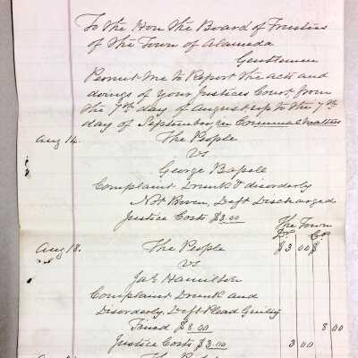 Report about Civil Actions submitted by C. M. Radcliff, c. 1880s
