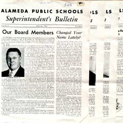 Alameda Public Schools Superintendent Bulletins, Feb-June 1956