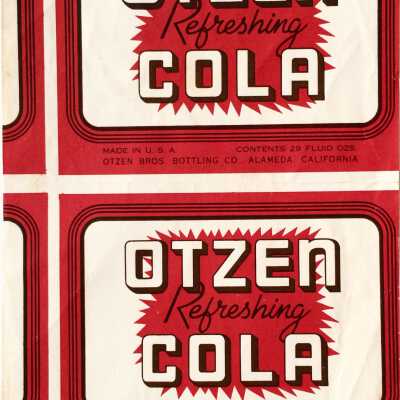 Business lable for Otzen Cola, 1930s