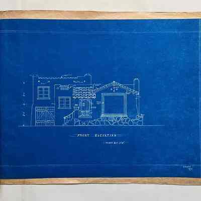 Blueprints for a Spanish style house, 1932.