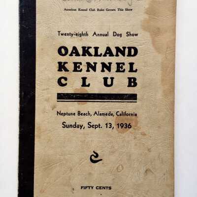 Program dog show by Oakland Kennel Club at Neptune Beach, 1936