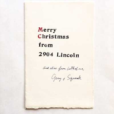 Merry Chirstmas from 2904 Lincoln, with obituary Alexander Johnson, late 1970s