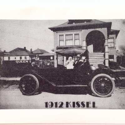 Card with image of a 1912 Kissel, from Rose Foster, 2012