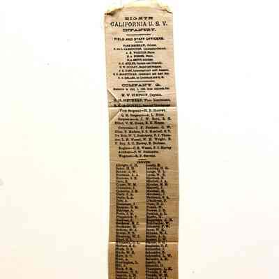 Ribbon from the 8th California U.S.V. Infantry, 1898
