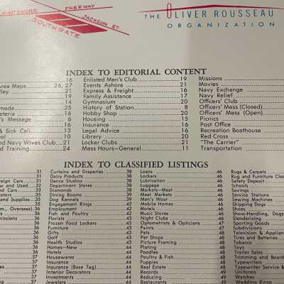 Table of contents (partial)