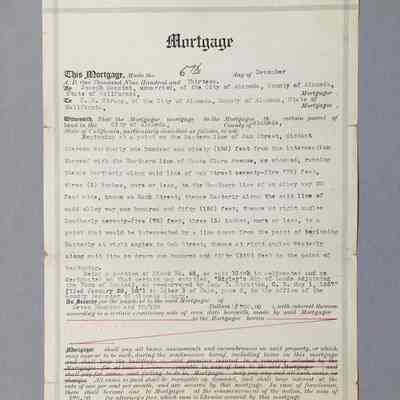 Deed, property East side Oak Str., North from Sta. Clara Ave., 1913