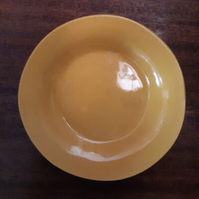 Set of yellow Bauer pottery dishes of the Meyers family, c. 1940s-1950s