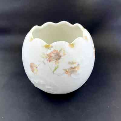 Limoges Rose bowl with pink poppies of the Hurd family, after 1891
