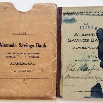 Shakespere Club Bank Book from Alameda Savings Bank, 1917