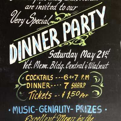 Poster advertising a dinner party on behalf of Barracks No. 635, c. 1960s