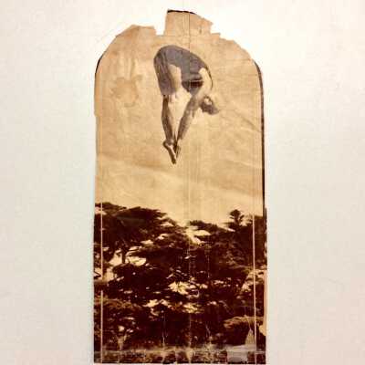 Clipping with illustration of Bunny Fergus doing a high dive, 1932
