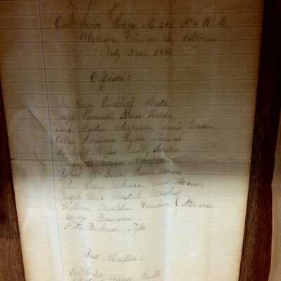 F. List of officers of Oak Grove Lodge, 1880