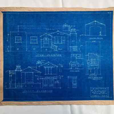 Blueprints for a residence for P. R. Haulman, Fernside Tract, before 1952